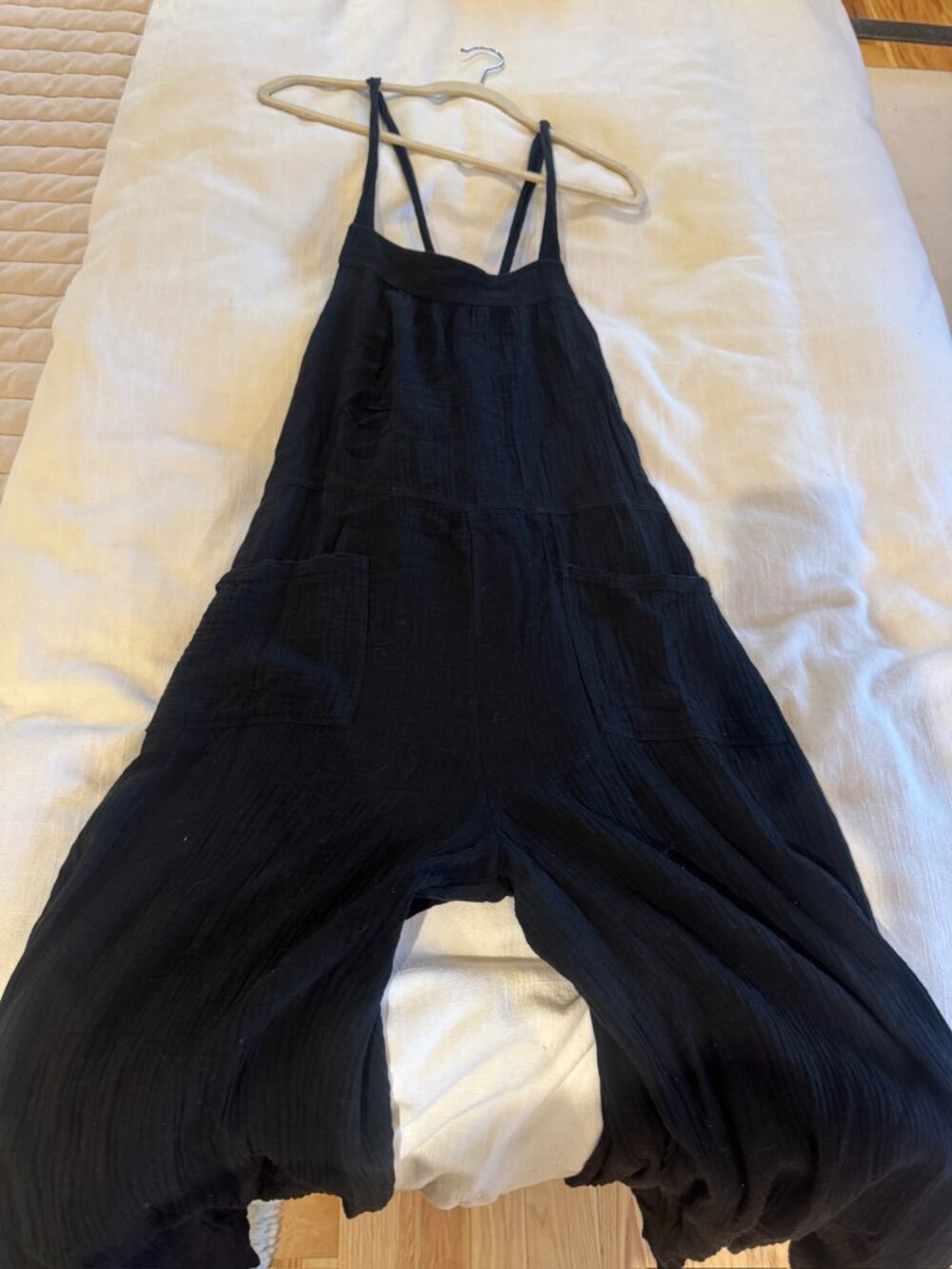 Casly Lamiit Wide Leg Bib Jumpsuit XL Black - Picture 1 of 7